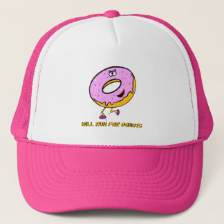 Will run for doughnuts  trucker hat