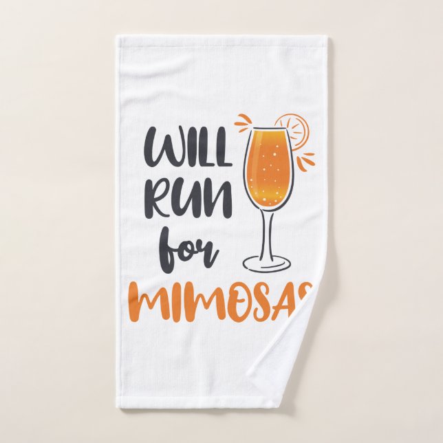 Will Run for Mimosas Hand Towel (Hand Towel)