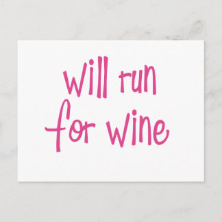 Will run for wine postcard