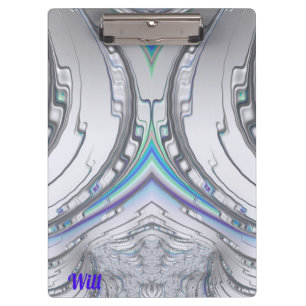 WILL ~ Silver Grey Blue Green design original Clipboard