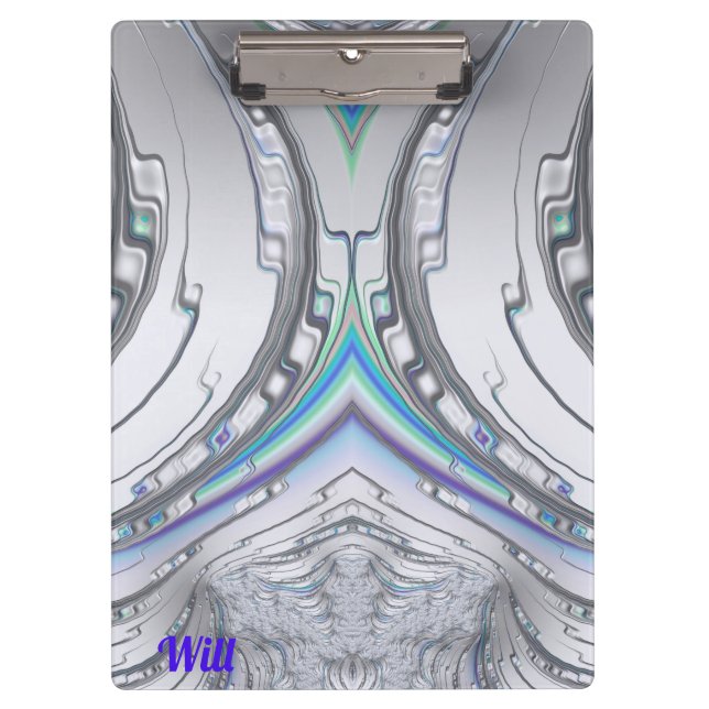 WILL ~ Silver Grey Blue Green design original Clipboard (Front)