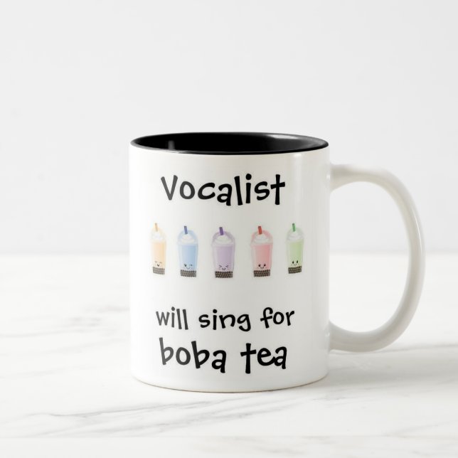 Will Sing for Boba Tea Two-Tone Coffee Mug (Right)