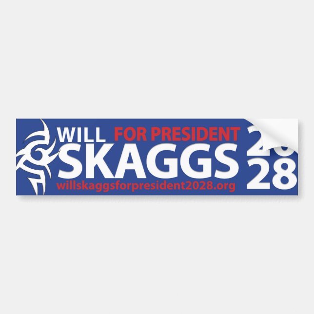 Will Skaggs for President 2028 Bumper Sticker (Front)