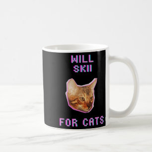 Will Skiing For Cats Funny Winter Snow Adventure Coffee Mug