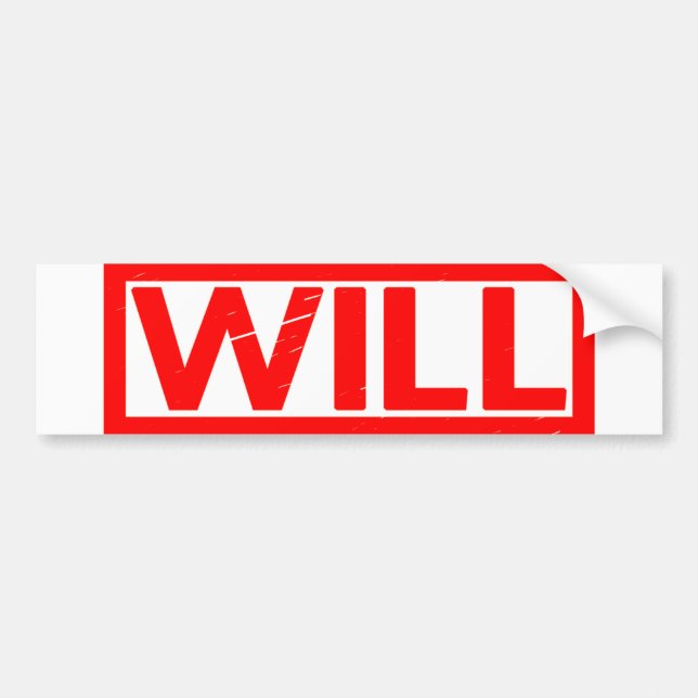 Will Stamp Bumper Sticker (Front)
