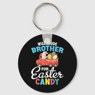 Will Trade Brother For Easter Candy Eggs Kids Boys Key Ring