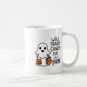 Will Trade Candy For Yarn Funny Halloween Boo Ghos Coffee Mug