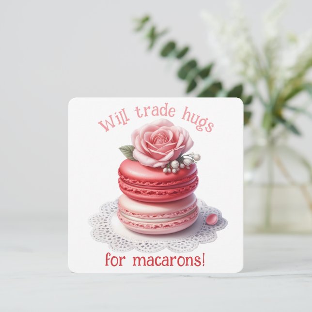 Will Trade Hugs - Valentine's Day Card (Standing Front)