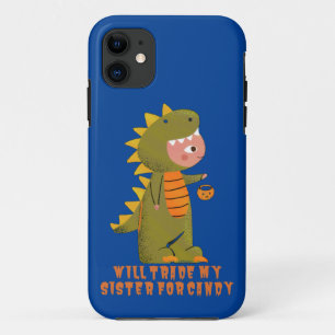 WILL TRADE MY SISTER FOR CANDY funny halloween iPhone 11 Case