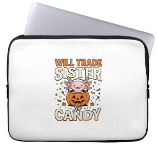 Will Trade Sister for Candy Axolotl Halloween Desi Laptop Sleeve