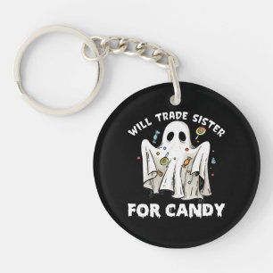 will trade sister for candy cute halloween ghost key ring