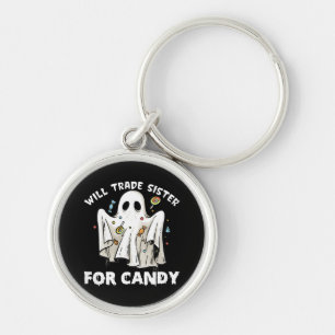 will trade sister for candy cute halloween ghost key ring
