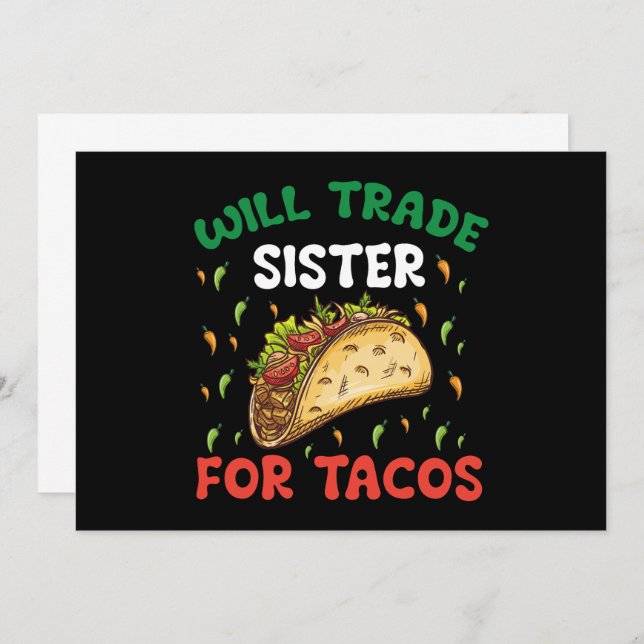 Will Trade Sister For Tacos Cinco De Mayo Party Invitation (Front/Back)