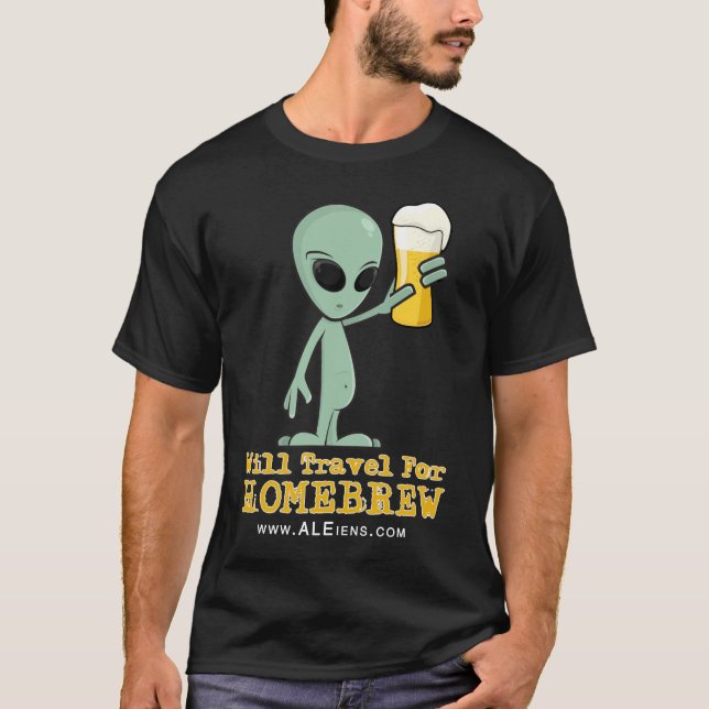 Will Travel For Homebrew - Dark Shirt (Front)