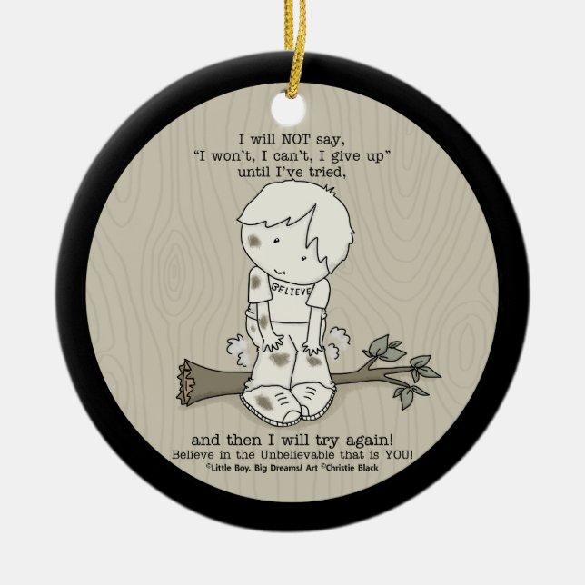 Will Try Again Ceramic Ornament (Front)