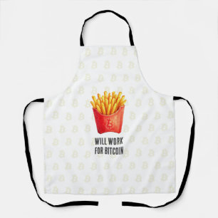 Will Work For Bitcoin (White) Apron