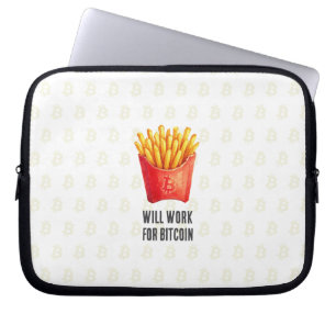 Will Work For Bitcoin (White) Laptop Sleeve