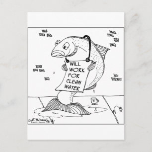 Will Work For Clean Water Postcard