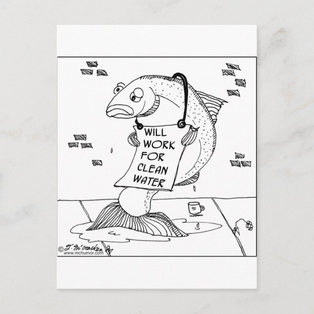 Will Work For Clean Water Postcard (Front)