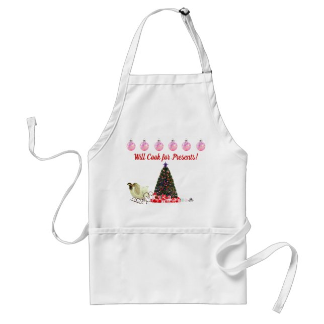 Will Work for Presents Apron (Front)