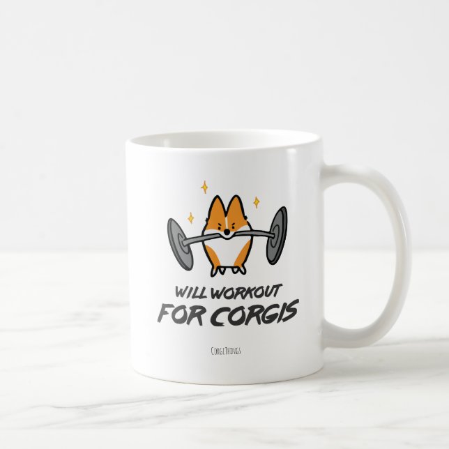 Will Workout for Corgis Mug (Right)