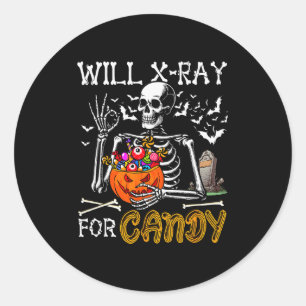 Will X-ray For Candy Christmas Radiologist Lover J Classic Round Sticker