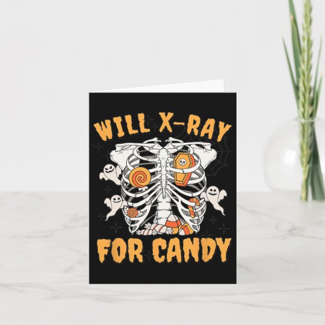 Will Xray For Candy Halloween Radiology Technician Card (Front)