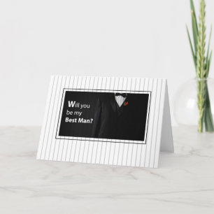 Will You Be Best Man Invitation Request, Black Tux