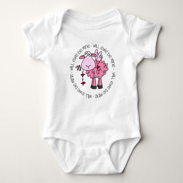 Will You Be Mine Valentine Baby Bodysuit (Front)