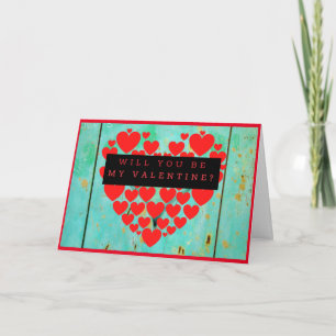 Will You be Mine Valentine Red Heart Valentine Card