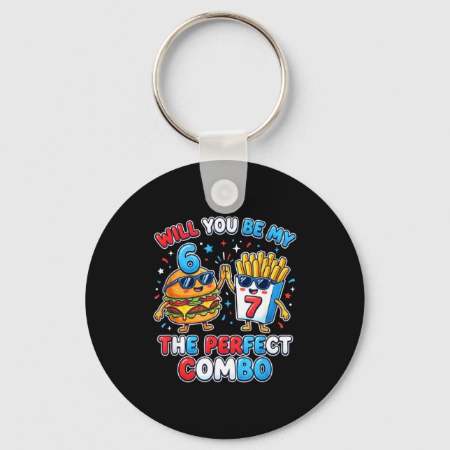 Will You Be My 6 7 Six Seven Perfect Combo Funny V Key Ring (Front)