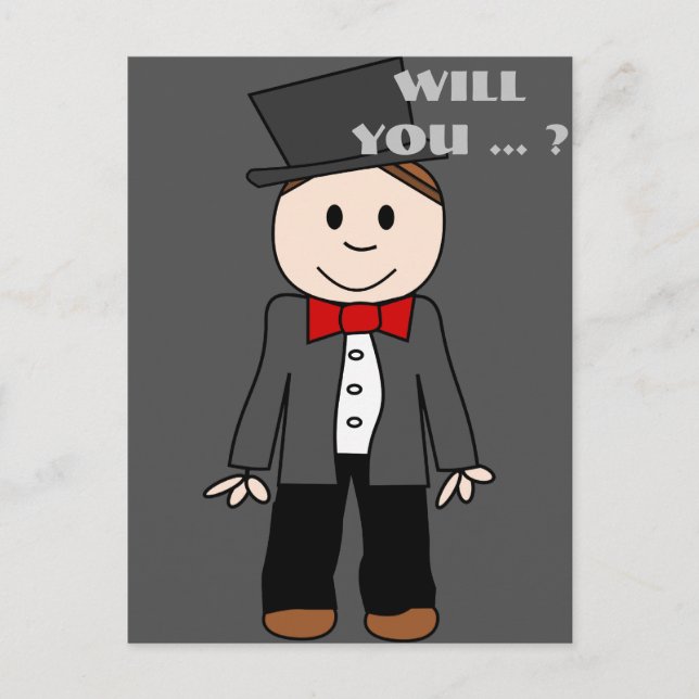 will you be my best man ? be my groomsman invitation postcard (Front)
