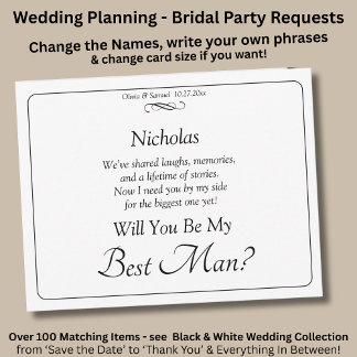 Will You Be My Best Man? Black White Infinity