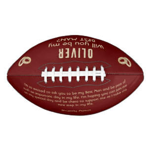 Will you be my Best Man Custom Name  Football