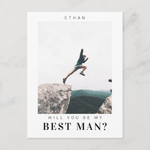Will you be my Best Man Minimalist Photo Modern  Postcard