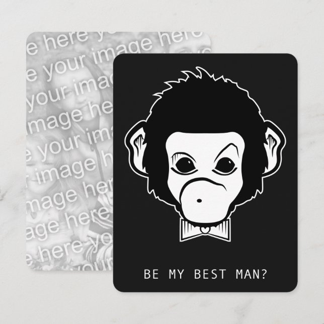 will you be my best man mister monkey invitation (Front/Back)