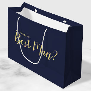 Will You Be My Best Man? Modern Proposal Large Gift Bag