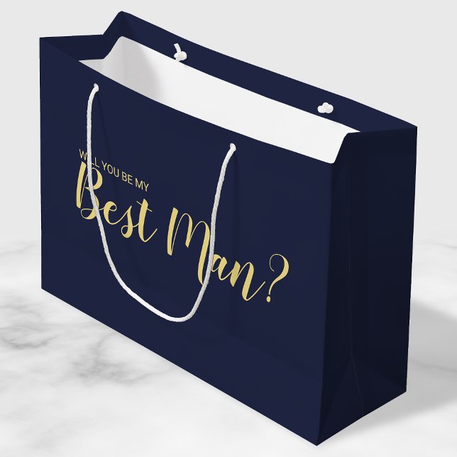 Will You Be My Best Man? Modern Proposal Large Gift Bag (Creator Uploaded)