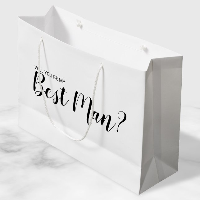 Will You Be My Best Man? Modern Proposal Large Gift Bag (Creator Uploaded)