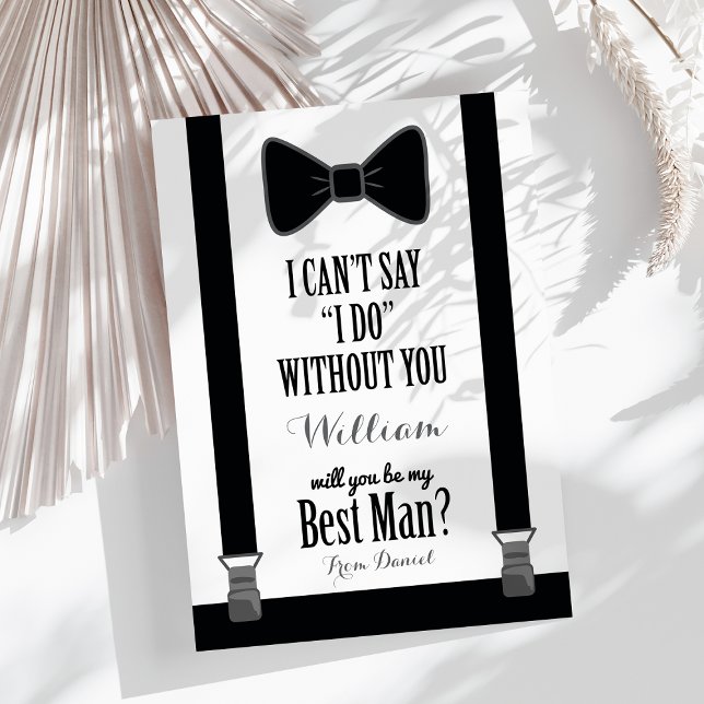 Will You Be My Best Man - Tuxedo Tie Braces Invitation (Creator Uploaded)