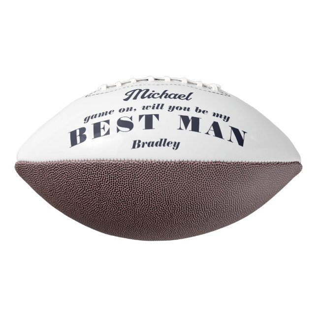 Will You Be My BEST MAN Wedding Personalised Name Football (Rotated 270)