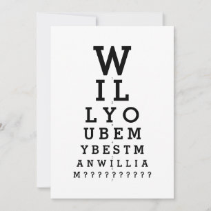 Will You Be My Bestman Photo Optician Chart Invitation