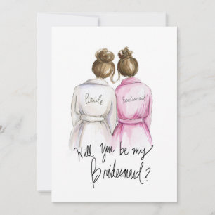 Will you be my BM? Br Bun Bride Br Bun Maid Thank You Card