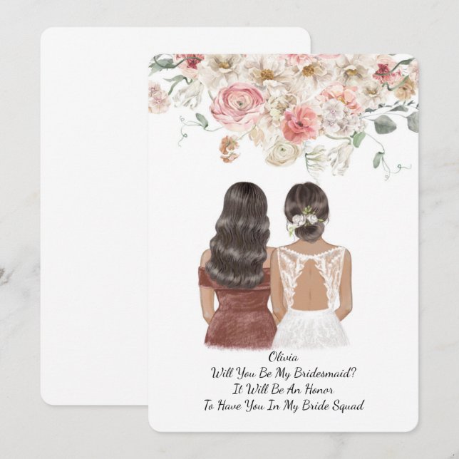 WILL YOU BE MY BRIDEMAID PROPOSAL INVITATION (Front/Back)