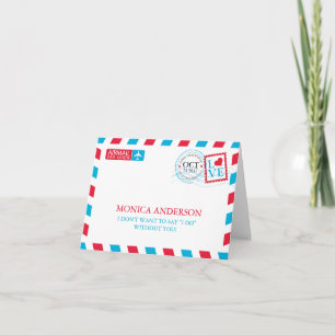 Will You Be My Bridesmaid Airmail Invitation