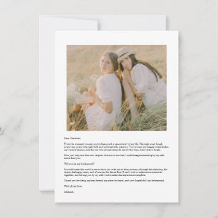 Will You Be My Bridesmaid Arch Photo Calendar Card