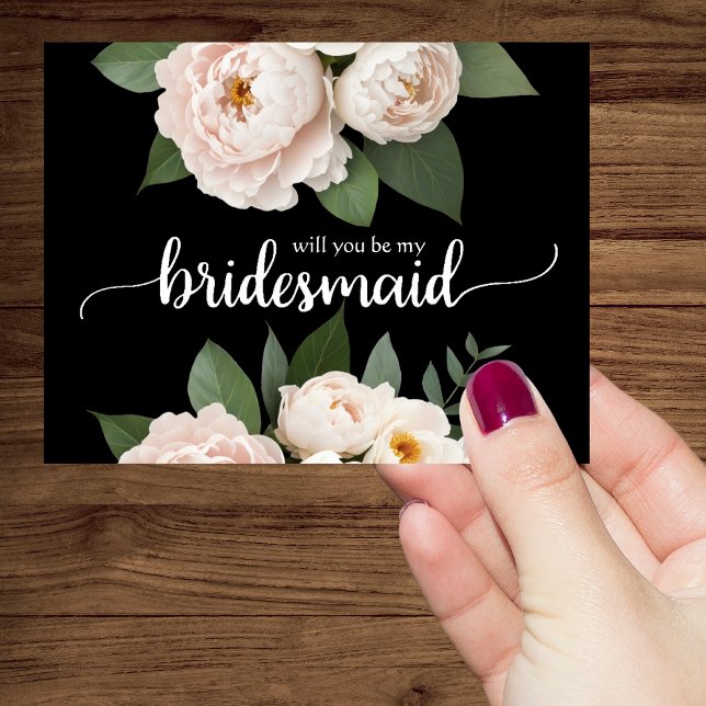 Will you be my bridesmaid Black and White Invitation (Stylish Black & White Bridesmaid!)