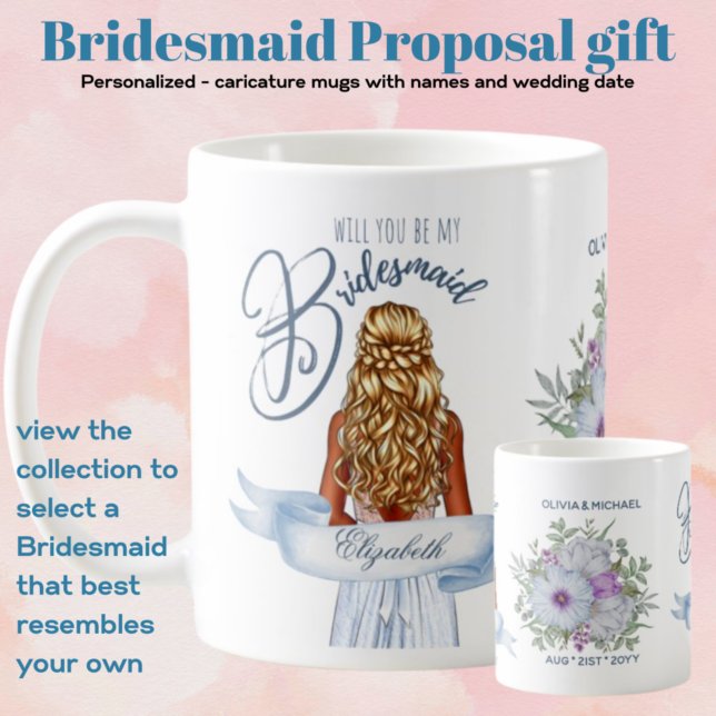 Will You Be My BRIDESMAID Blonde Hair Proposal Nam Coffee Mug (Creator Uploaded)