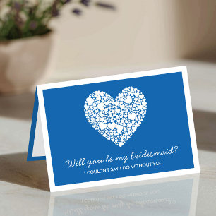 Will You Be My Bridesmaid? Blue Heart Card