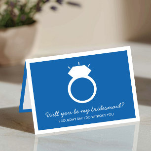 Will You Be My Bridesmaid? Blue Ring Card